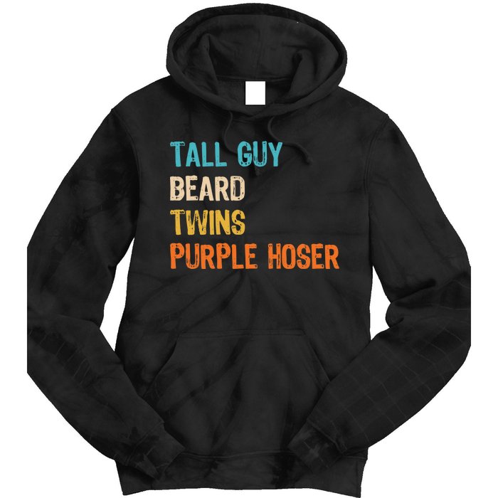 Tall Guy Beard Twins Purple Hoser Tie Dye Hoodie