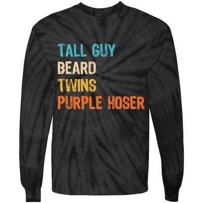 Tall Guy Beard Twins Purple Hoser Tie-Dye Long Sleeve Shirt