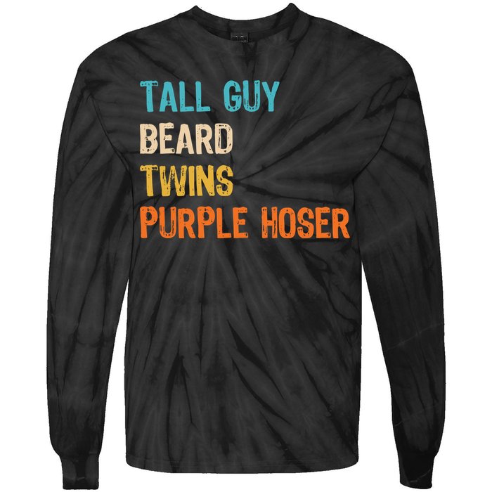 Tall Guy Beard Twins Purple Hoser Tie-Dye Long Sleeve Shirt