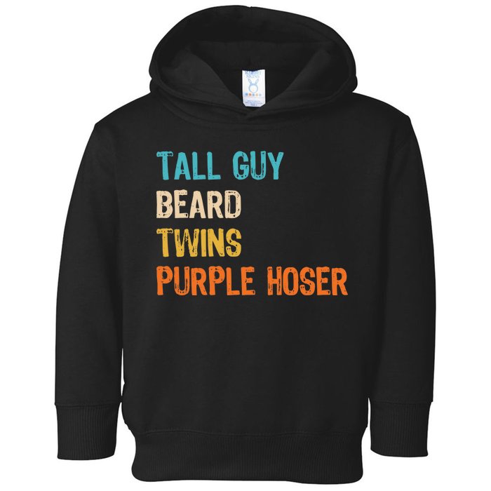 Tall Guy Beard Twins Purple Hoser Toddler Hoodie