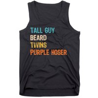 Tall Guy Beard Twins Purple Hoser Tank Top