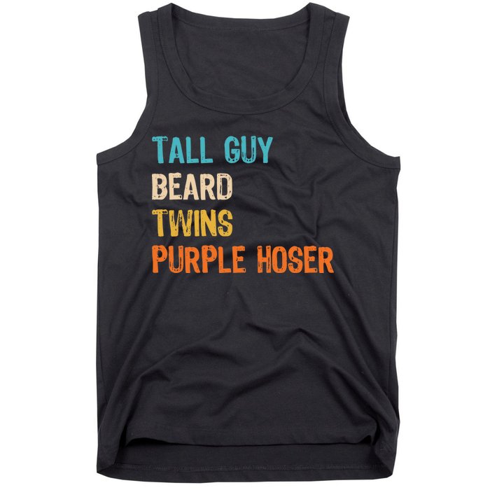 Tall Guy Beard Twins Purple Hoser Tank Top