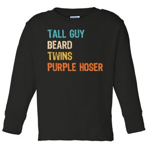 Tall Guy Beard Twins Purple Hoser Toddler Long Sleeve Shirt