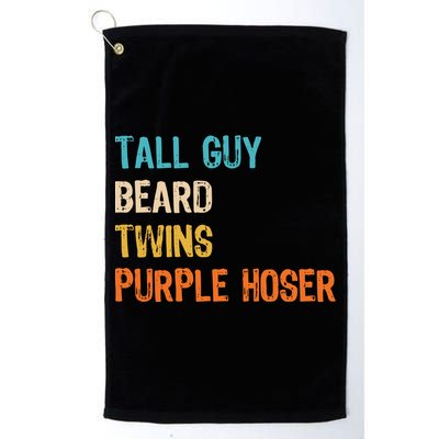 Tall Guy Beard Twins Purple Hoser Platinum Collection Golf Towel