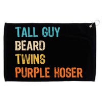 Tall Guy Beard Twins Purple Hoser Grommeted Golf Towel