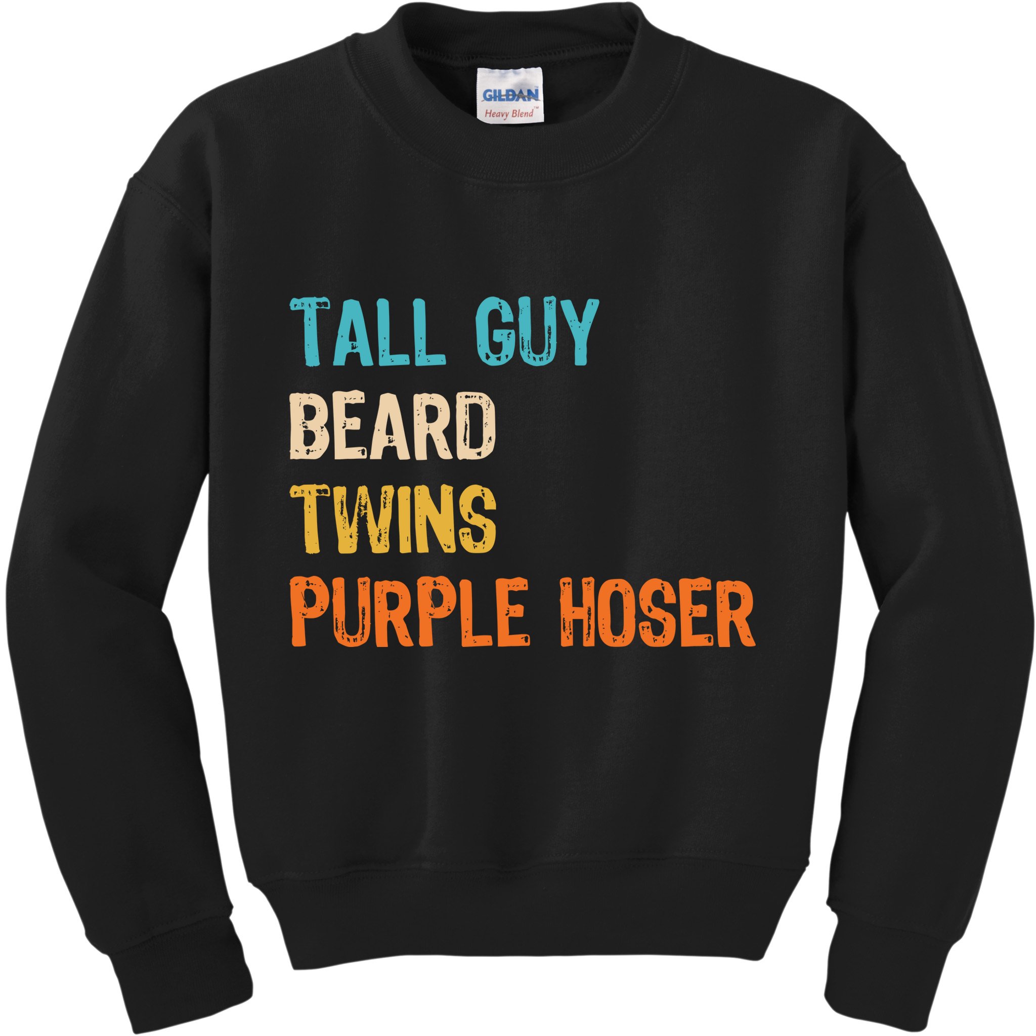 Tall Guy Beard Twins Purple Hoser Kids Sweatshirt