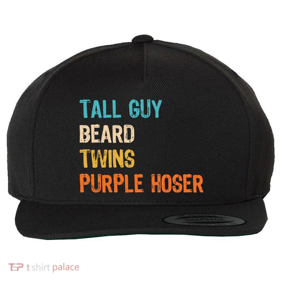 Tall Guy Beard Twins Purple Hoser Wool Snapback Cap