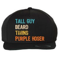 Tall Guy Beard Twins Purple Hoser Wool Snapback Cap