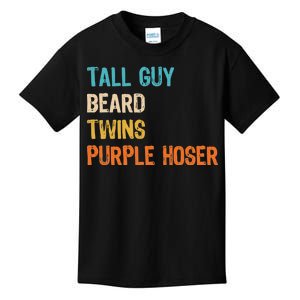 Tall Guy Beard Twins Purple Hoser Kids T-Shirt