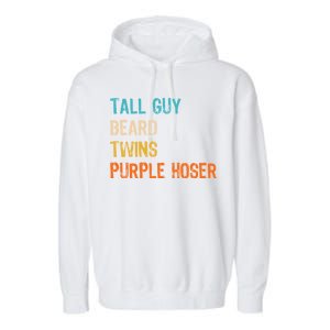 Tall Guy Beard Twins Purple Hoser Garment-Dyed Fleece Hoodie