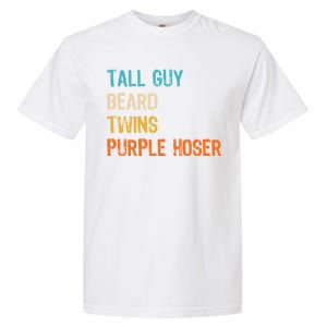 Tall Guy Beard Twins Purple Hoser Garment-Dyed Heavyweight T-Shirt