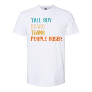 Tall Guy Beard Twins Purple Hoser Softstyle CVC T-Shirt