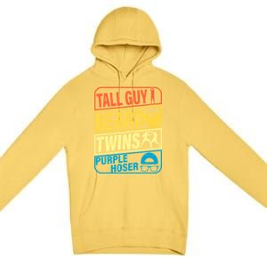 Tall Guy Beard Twins Purple Hoser Funny Premium Pullover Hoodie