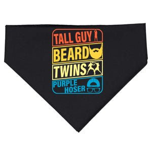 Tall Guy Beard Twins Purple Hoser Funny USA-Made Doggie Bandana