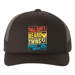 Tall Guy Beard Twins Purple Hoser Funny Yupoong Adult 5-Panel Trucker Hat