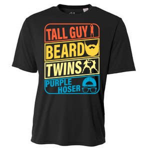 Tall Guy Beard Twins Purple Hoser Funny Cooling Performance Crew T-Shirt