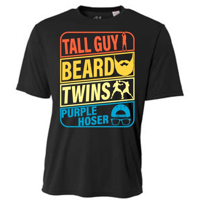 Tall Guy Beard Twins Purple Hoser Funny Cooling Performance Crew T-Shirt