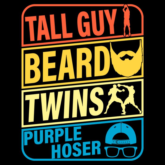 Tall Guy Beard Twins Purple Hoser Funny Cooling Performance Crew T-Shirt