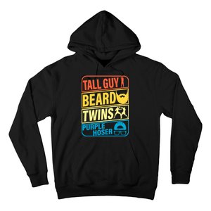 Tall Guy Beard Twins Purple Hoser Funny Hoodie