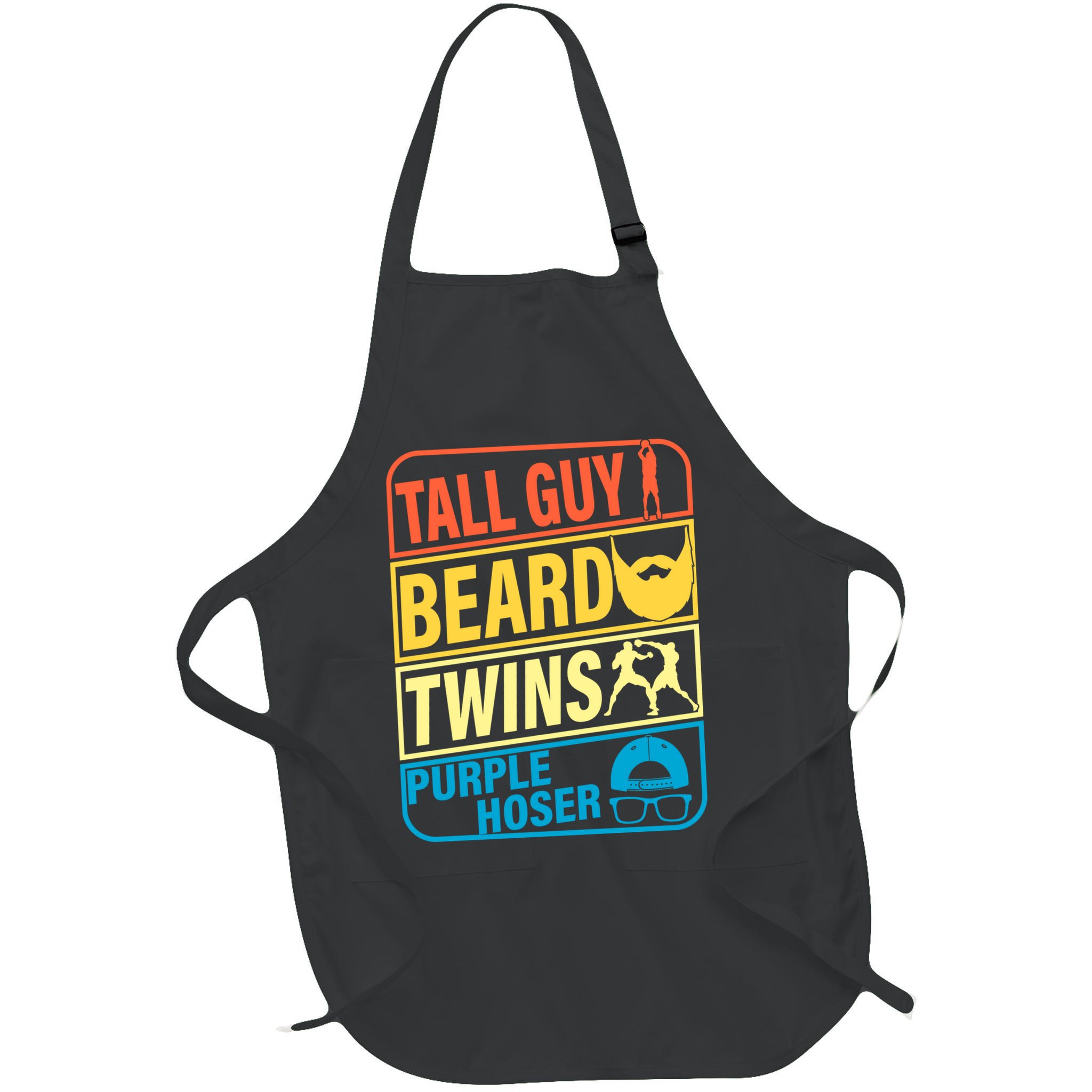 Tall Guy Beard Twins Purple Hoser Funny Apron