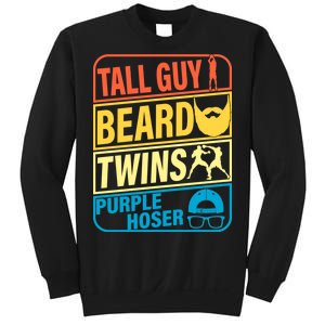 Tall Guy Beard Twins Purple Hoser Funny Sweatshirt