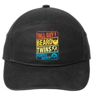 Tall Guy Beard Twins Purple Hoser Funny 7-Panel Snapback Hat