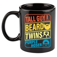 Tall Guy Beard Twins Purple Hoser Funny 11oz C Handle Ceramic Mug