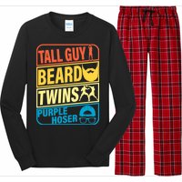 Tall Guy Beard Twins Purple Hoser Funny Long Sleeve Pajama Set