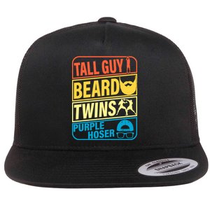 Tall Guy Beard Twins Purple Hoser Funny Flat Bill Trucker Hat