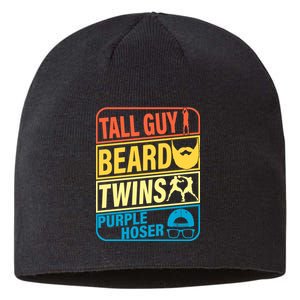 Tall Guy Beard Twins Purple Hoser Funny Sustainable Beanie