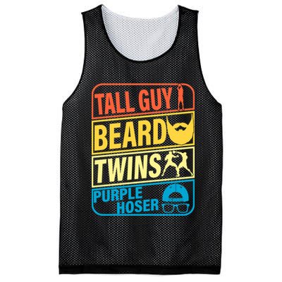 Tall Guy Beard Twins Purple Hoser Funny Mesh Reversible Basketball Jersey Tank
