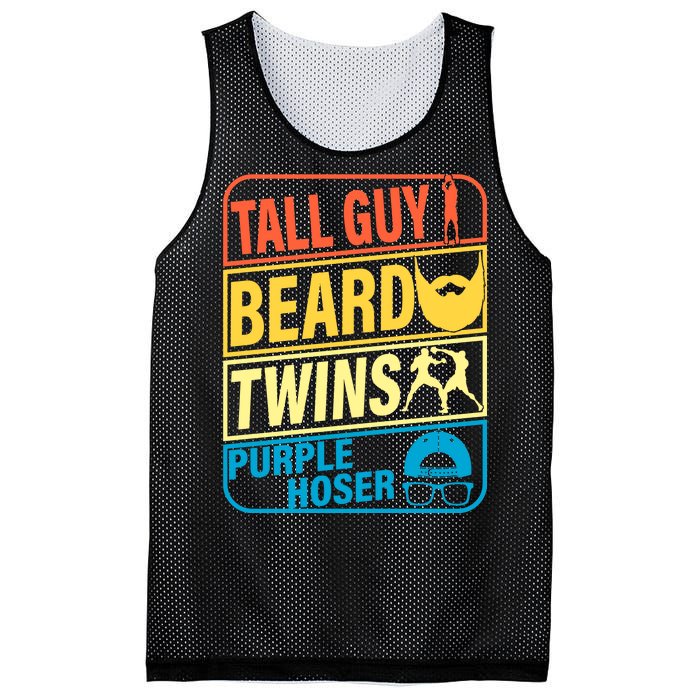 Tall Guy Beard Twins Purple Hoser Funny Mesh Reversible Basketball Jersey Tank