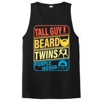 Tall Guy Beard Twins Purple Hoser Funny PosiCharge Competitor Tank