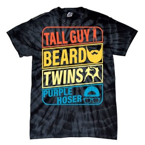 Tall Guy Beard Twins Purple Hoser Funny Tie-Dye T-Shirt