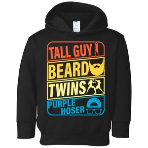 Tall Guy Beard Twins Purple Hoser Funny Toddler Hoodie