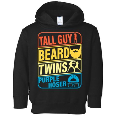 Tall Guy Beard Twins Purple Hoser Funny Toddler Hoodie