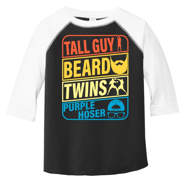 Tall Guy Beard Twins Purple Hoser Funny Toddler Fine Jersey T-Shirt