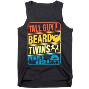 Tall Guy Beard Twins Purple Hoser Funny Tank Top