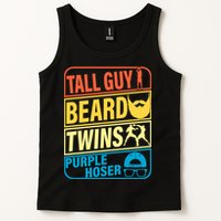 Tall Guy Beard Twins Purple Hoser Funny Tank Top