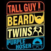 Tall Guy Beard Twins Purple Hoser Funny Tank Top