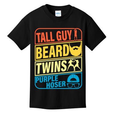 Tall Guy Beard Twins Purple Hoser Funny Kids T-Shirt