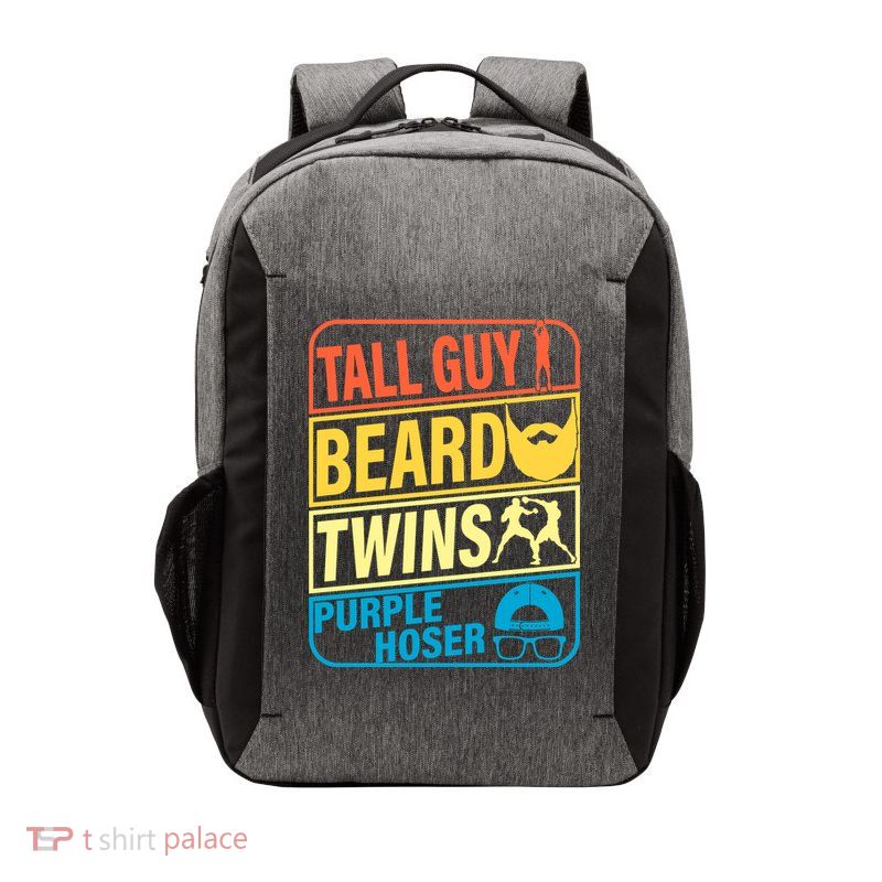Tall Guy Beard Twins Purple Hoser Funny Vector Backpack