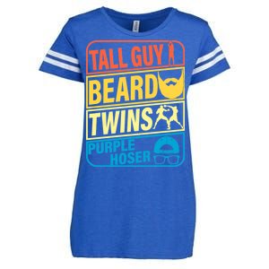 Tall Guy Beard Twins Purple Hoser Funny Enza Ladies Jersey Football T-Shirt