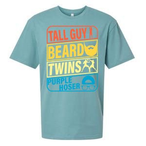 Tall Guy Beard Twins Purple Hoser Funny Sueded Cloud Jersey T-Shirt