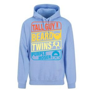 Tall Guy Beard Twins Purple Hoser Funny Unisex Surf Hoodie