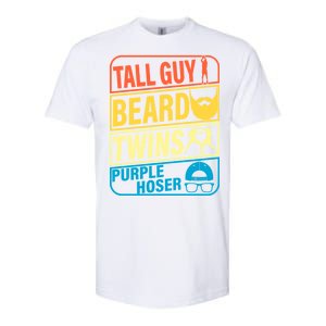 Tall Guy Beard Twins Purple Hoser Funny Softstyle CVC T-Shirt