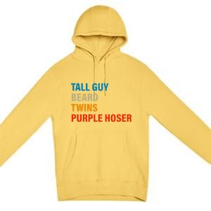 Tall Guy Beard Twins Purple Hoser Funny Meme Premium Pullover Hoodie