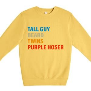 Tall Guy Beard Twins Purple Hoser Funny Meme Premium Crewneck Sweatshirt