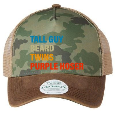 Tall Guy Beard Twins Purple Hoser Funny Meme Legacy Tie Dye Trucker Hat