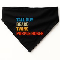 Tall Guy Beard Twins Purple Hoser Funny Meme USA-Made Doggie Bandana